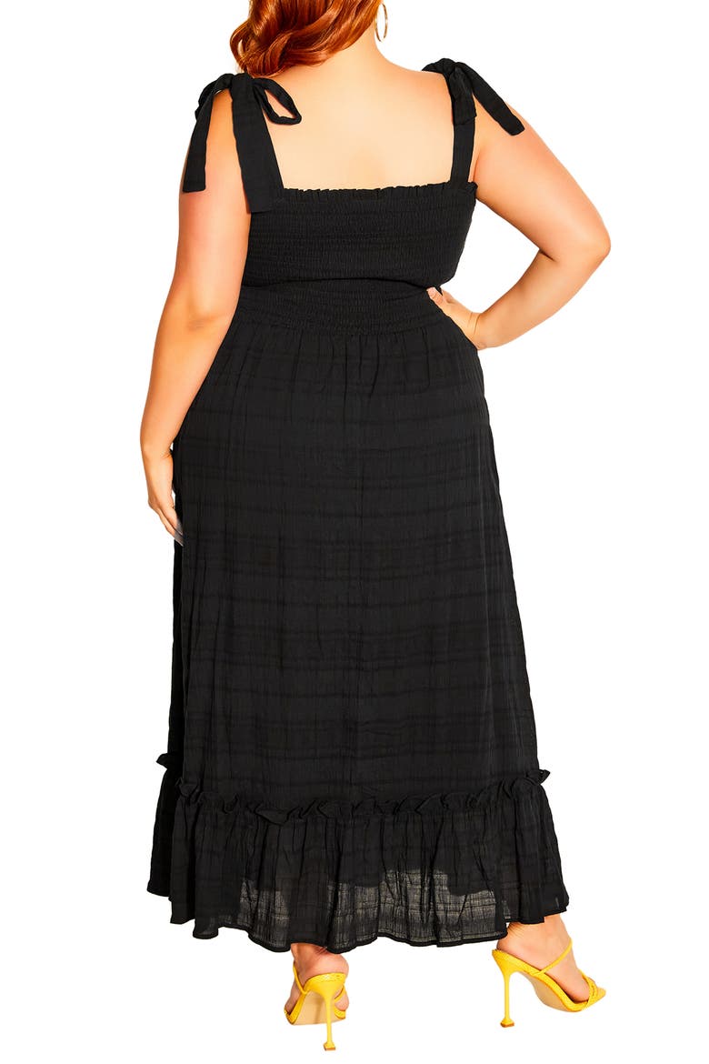 Summer Tie Maxi Dress, Alternate, color, BLACK