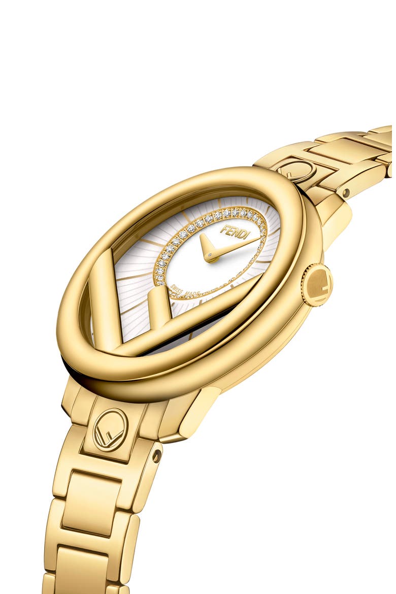 Run Away Diamond Bracelet Watch, 28mm, Alternate, color, GOLD/ SILVER/ GOLD