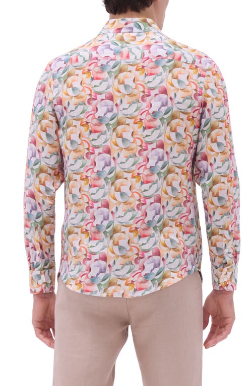 Bugatchi Julian Shaped Fit Linen Button-up Shirt In Sand