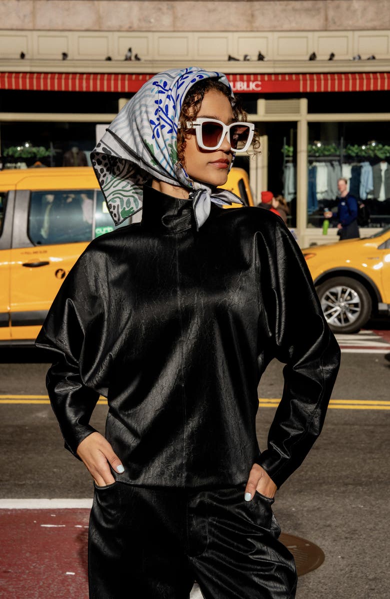 Jessie Zhao New York Double Sided Wool Silk Scarf In After Sunset, Alternate, color, Blue