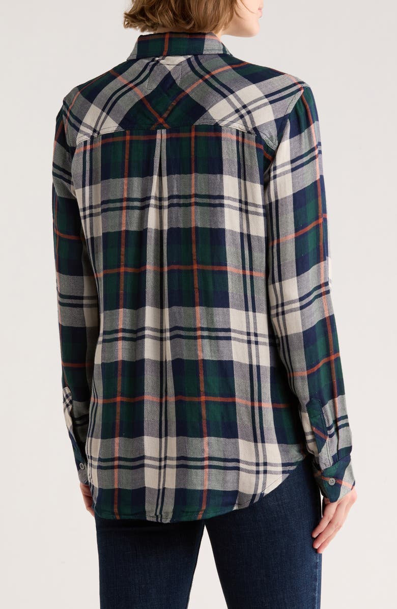 Rails Kendra Plaid Button-Up Shirt, Alternate, color, Forest Navy Stone