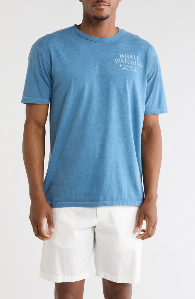 Goodie Two Sleeves Plymouth Whale Watching Graphic T-Shirt, Main, color, Blue