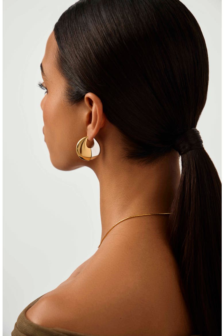 Sculptural Pebble Large Hoop Earrings, Alternate, color, MIXED