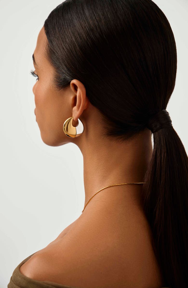 Missoma Sculptural Pebble Large Hoop Earrings, Alternate, color, Mixed