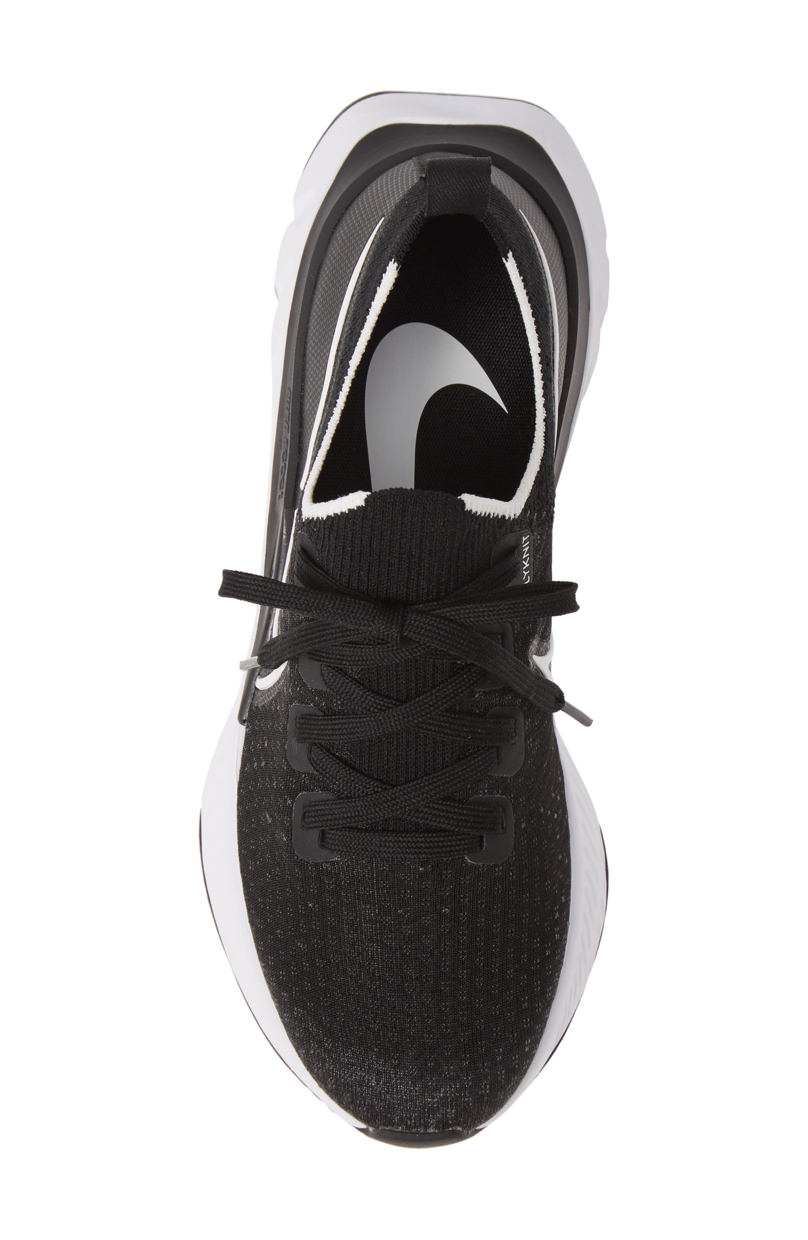React Infinity Run Flyknit Running Shoe, Alternate, color, BLACK/ WHITE/ DARK GREY
