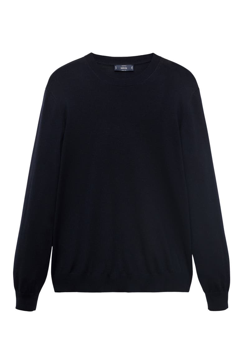 Crewneck Wool Sweater, Alternate, color, NAVY