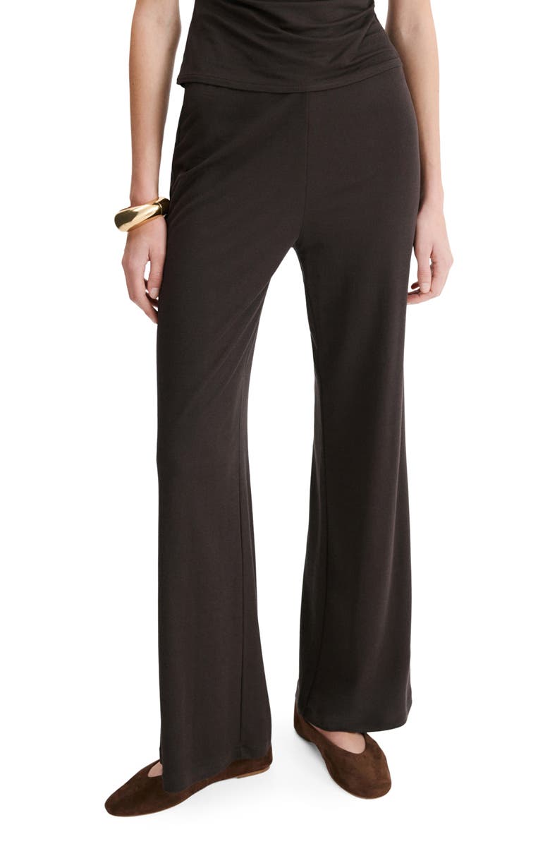 MANGO Pull-On Straight Leg Pants, Main, color, Brown