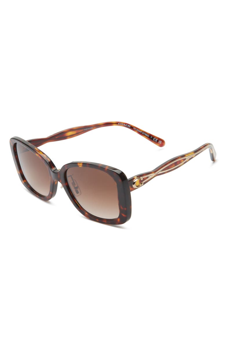 COACH 55mm Butterfly Sunglasses, Alternate, color, Dark Tortoise