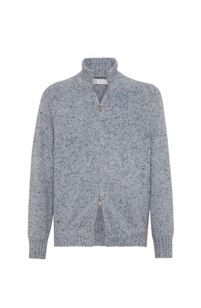 Brunello Cucinelli Zip-front cardigan, Main, color, Light Blue Denim