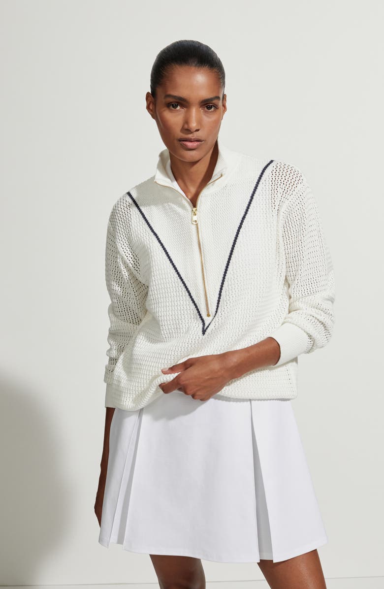 Varley Calva Open Knit Half Zip Sweater, Alternate, color,