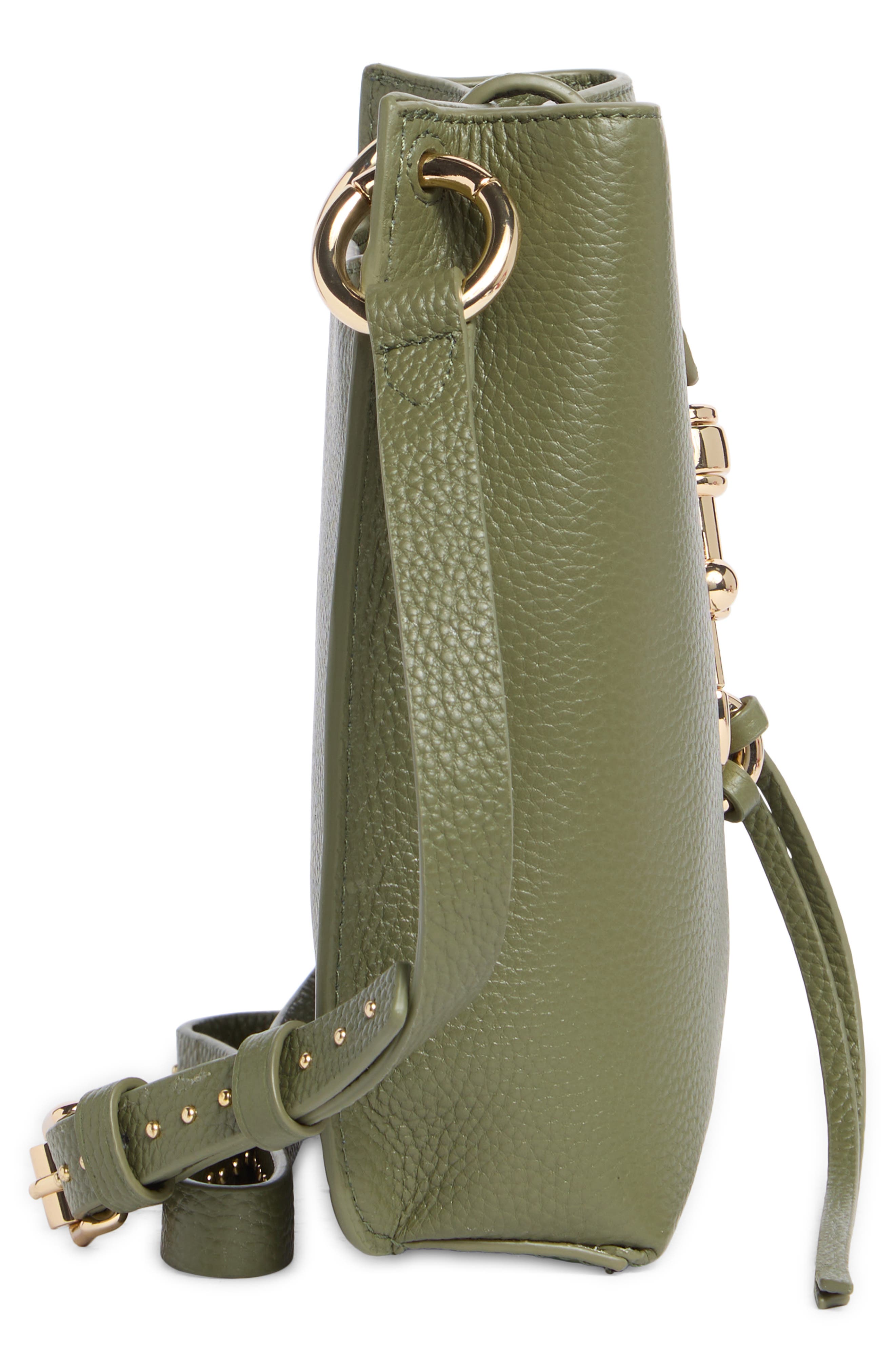Rebecca Minkoff Megan Mini Studded Leather Crossbody Bag, Alternate, color, 