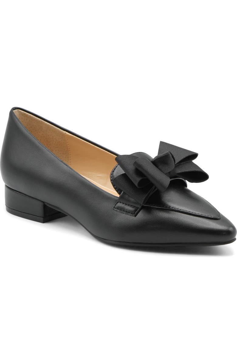 Adrienne Vittadini Pasteur Bow Pump, Main, color, Black Smooth