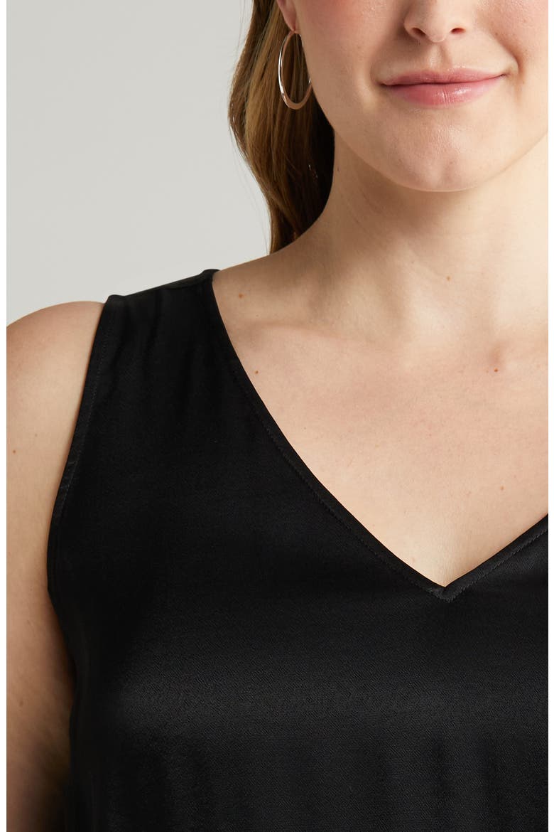 Double V-Neck Tank, Alternate, color, BLACK