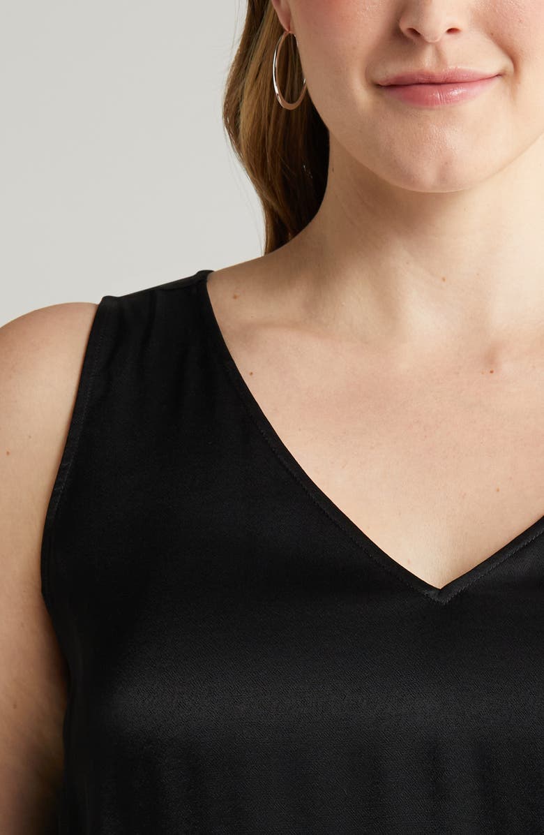 Nordstrom Double V-Neck Tank, Alternate, color, Black