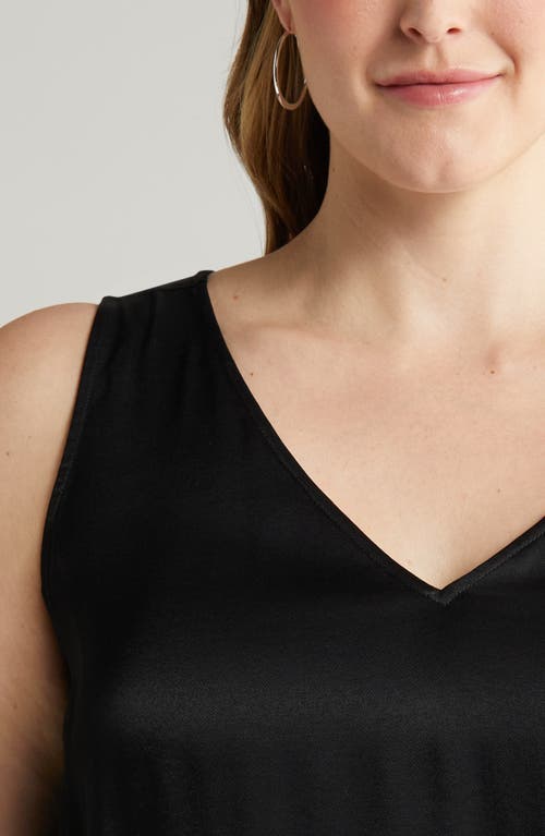 Nordstrom Sleeveless Satin Top In Black