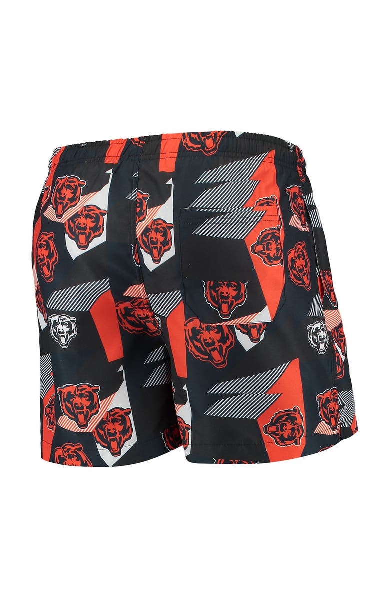 FOCO Men's FOCO Navy/Orange Chicago Bears Geo Print Swim Trunks, Alternate, color, 