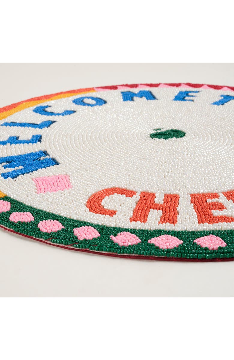 Zsa Zsa Zsu Dadri Beadded Placemat Cheerland 14 In, Alternate, color, White