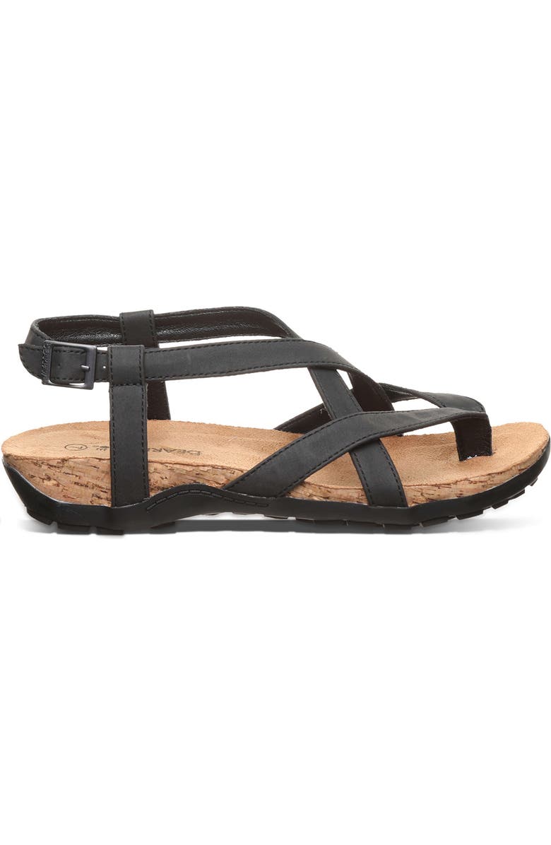 BEARPAW <p>Casita Faux Leather Sandal (Women)</p>, Alternate, color, Black