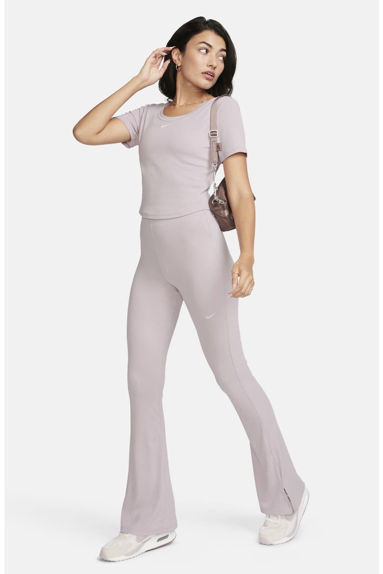 Sportswear Chill Knit Flare Leggings, Alternate, color, PLATINUM VIOLET/ SAIL