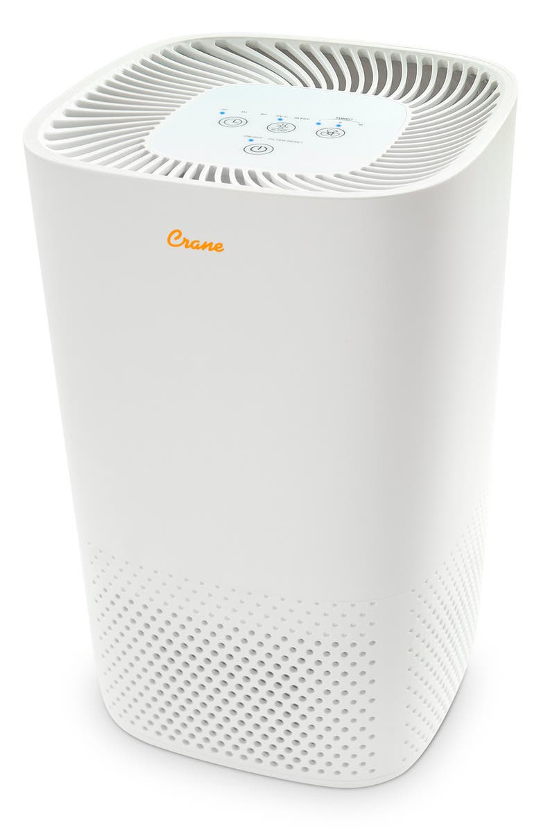 Crane Air True HEPA Air Purifier, Main, color, White