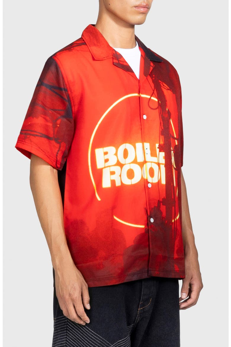 x Boiler Room Oversize Camp Shirt, Alternate, color, RED