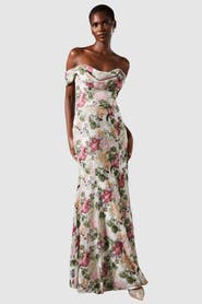 Coast Floral Bardot Maxi Dress