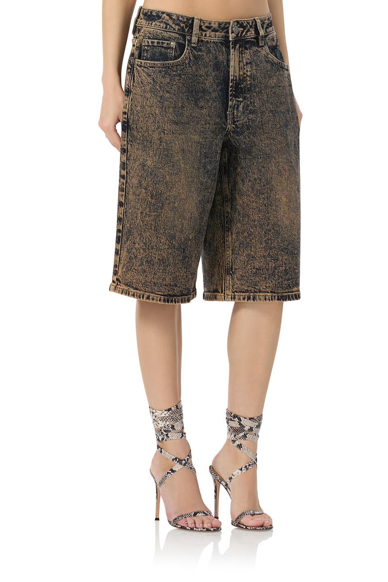 Low Rise Denim Bermuda Shorts, Alternate, color, PRALINE OD WASH