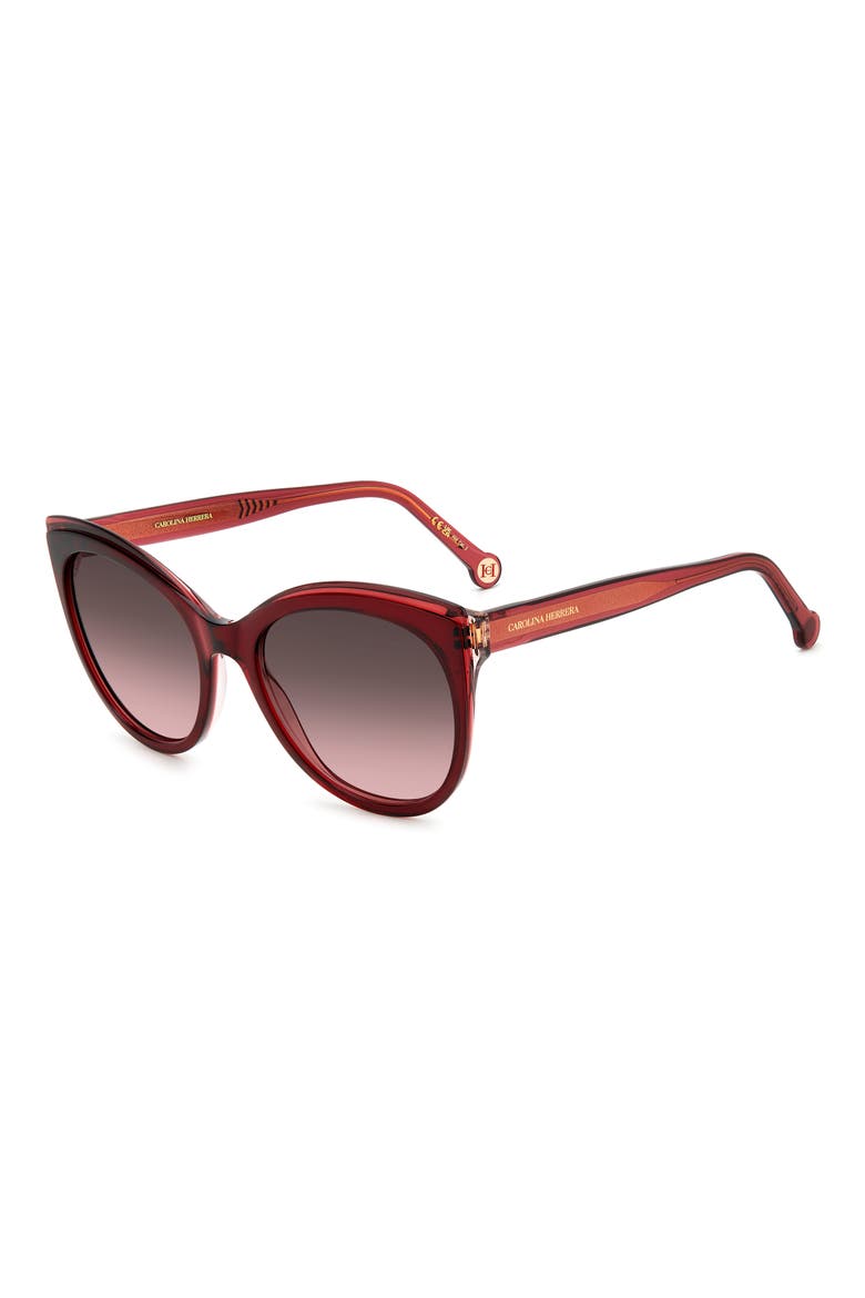 Her 0175/S 57mm Gradient Cat Eye Sunglasses, Alternate, color, BURGUNDY RED