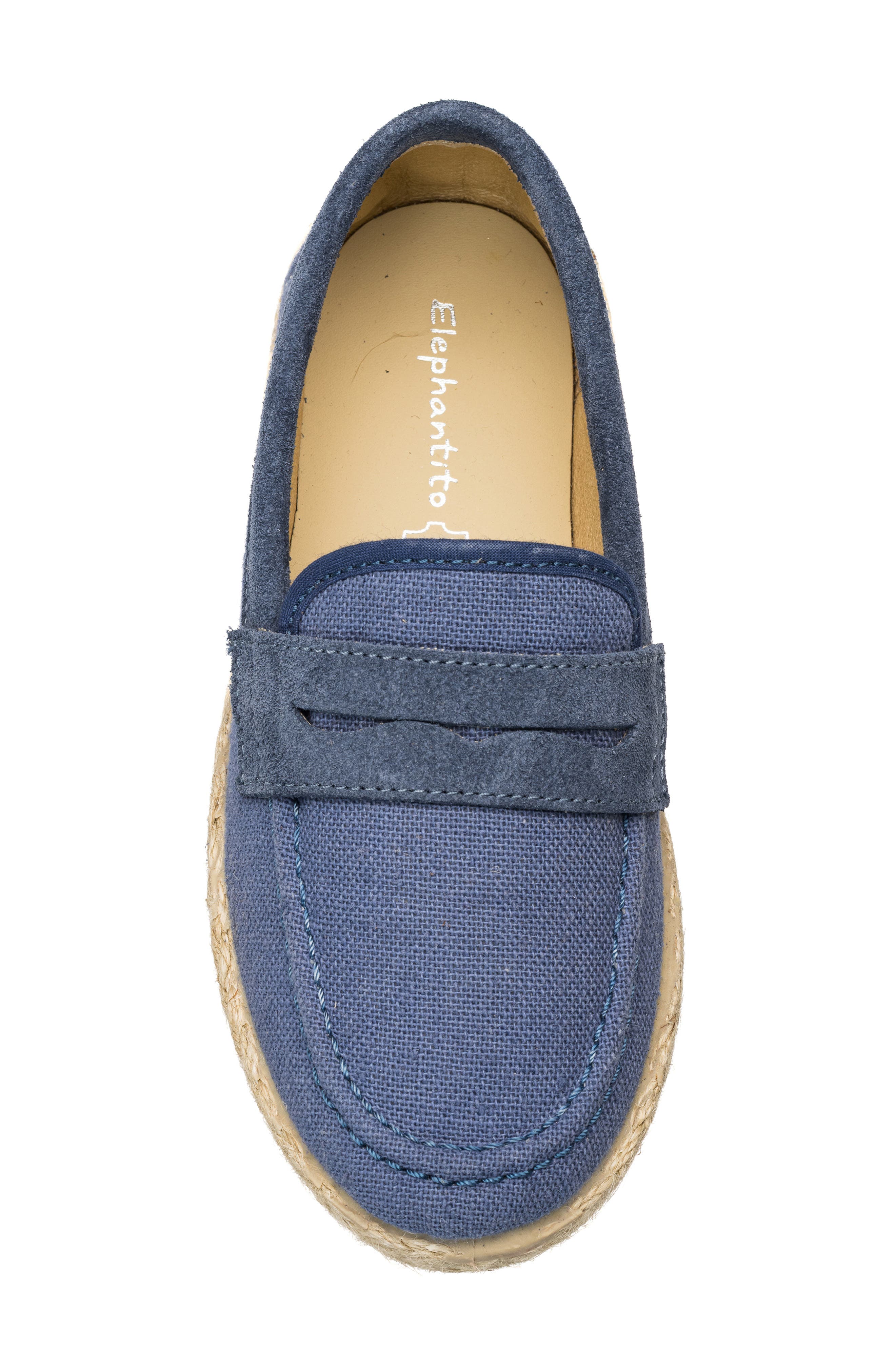 Elephantito Espadrille Penny Loafer, Alternate, color, Indigo