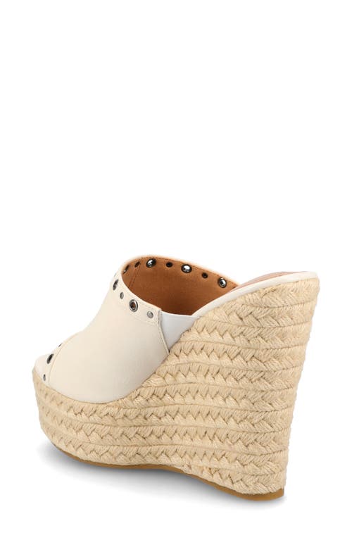 Journee Collection Yari Platform Wedge Espadrille Sandal In White