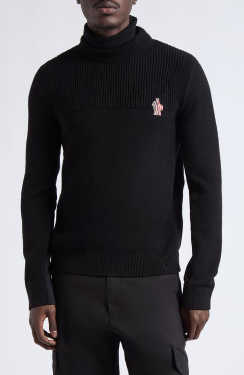 Mixed Media Turtleneck Sweater