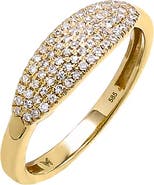 BY ADINA EDEN Diamond Pave Elongated Signet Pinky Ring 14K