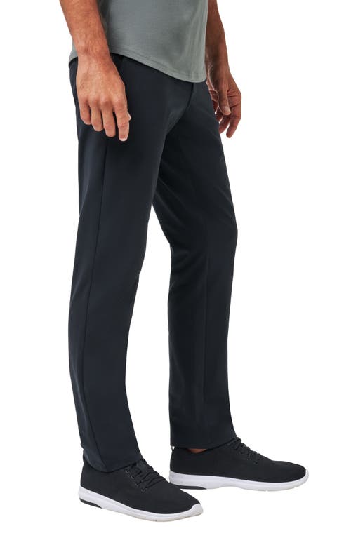 Travismathew Legacy Stretchknit Flat Front Chinos In Black