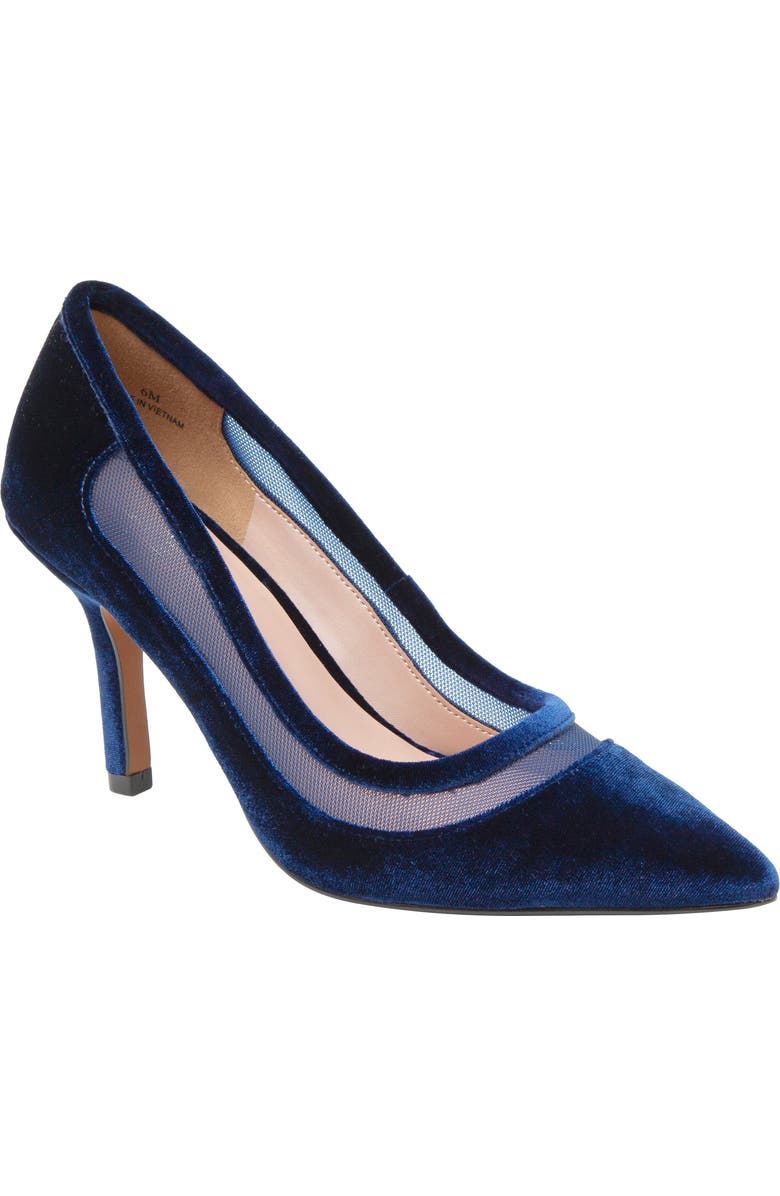 Linea Paolo Perline Pointed Toe Pump, Main, color, Navy