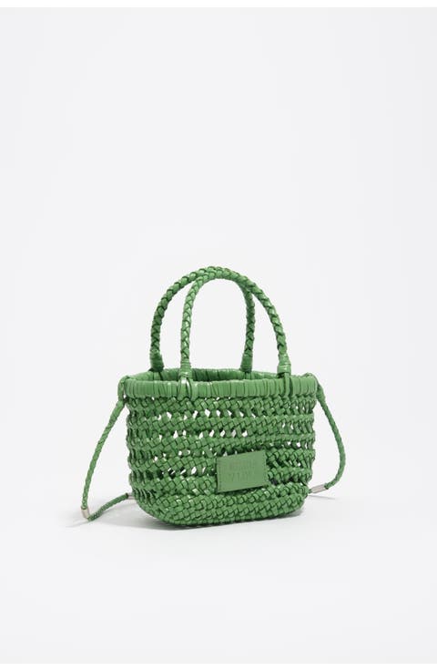 Plaited Mini Bag In Leather