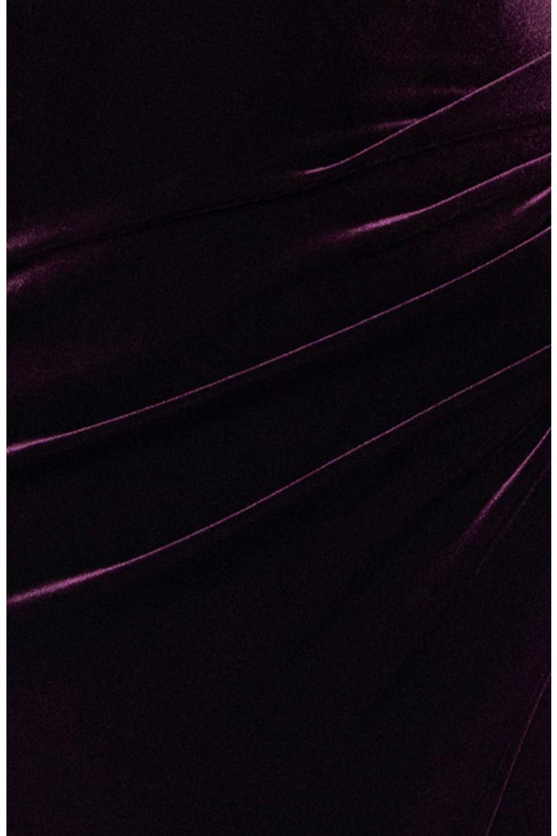 Velvet Halter Gown, Alternate, color, PLUM