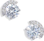 Nordstrom Cubic Zirconia Pave Crescent Stud Earrings