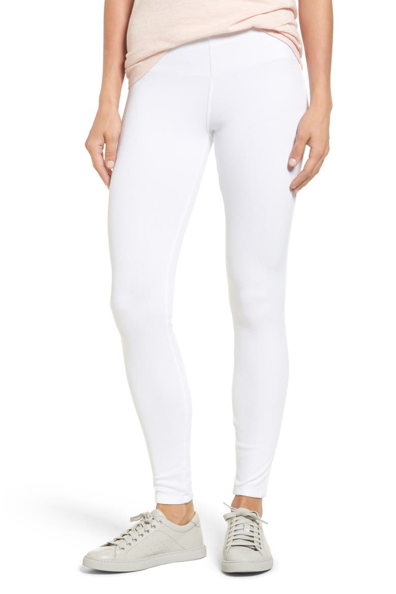 'Lyssentials Toothpick Denim Leggings, Main, color, WHITE