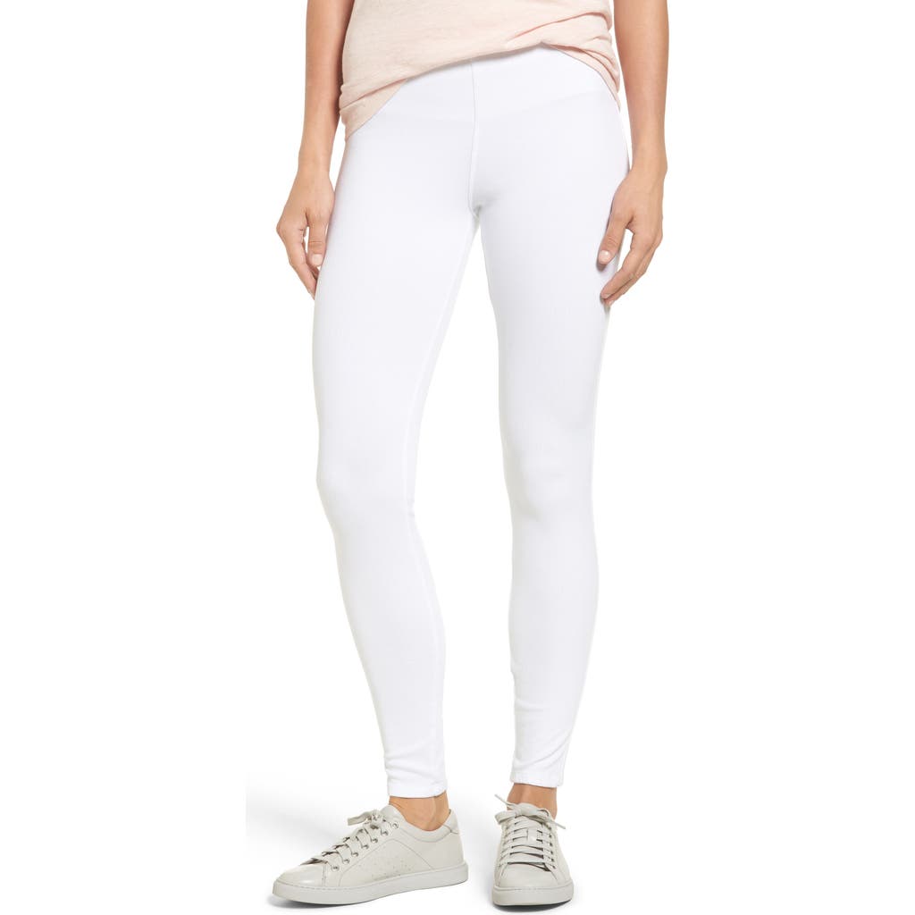 'Lyssentials Toothpick Denim Leggings in White at Nordstrom, Size Large