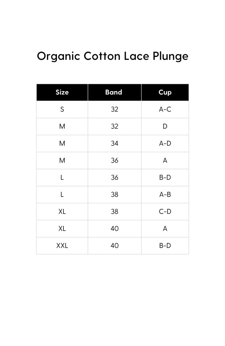 Siella Organic Cotton Lace Plunge Bra, Alternate, color, Black