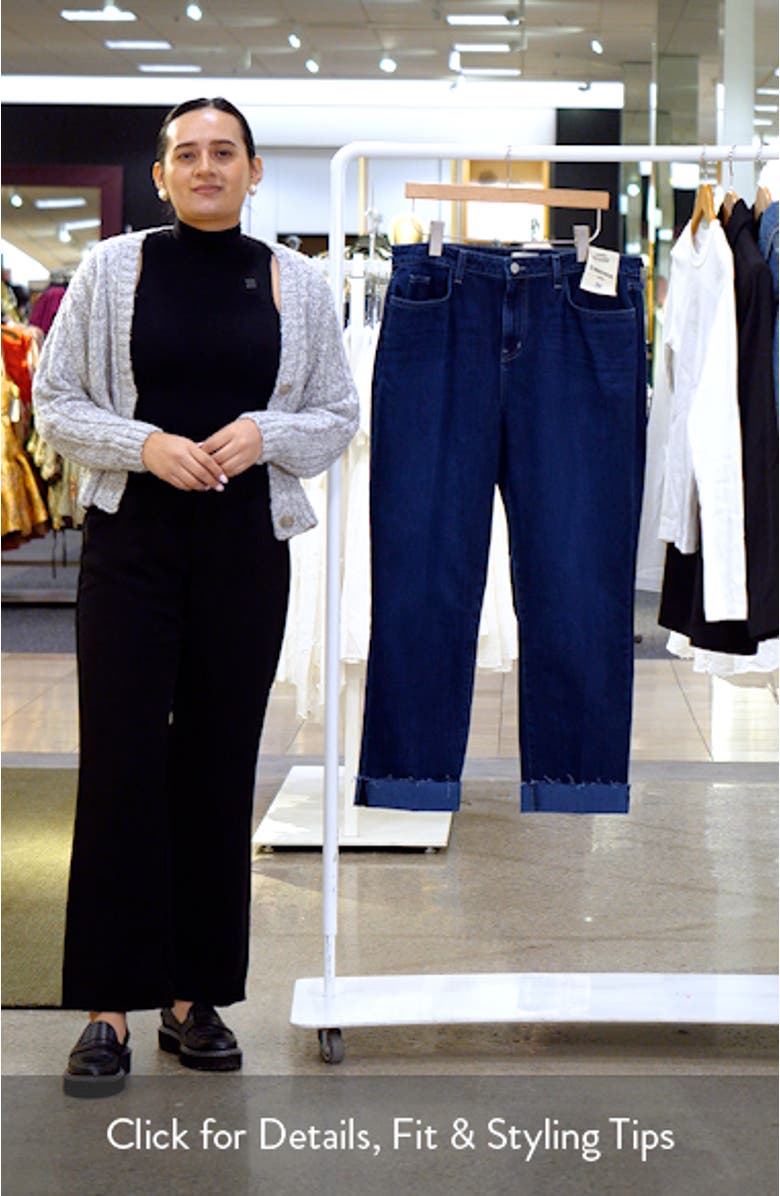 Maribel High Waist Cuff Straight Leg Jeans, sales video thumbnail