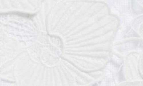 Oscar De La Renta Orchid Embroidered Lace Knit Tank Top In White Multi