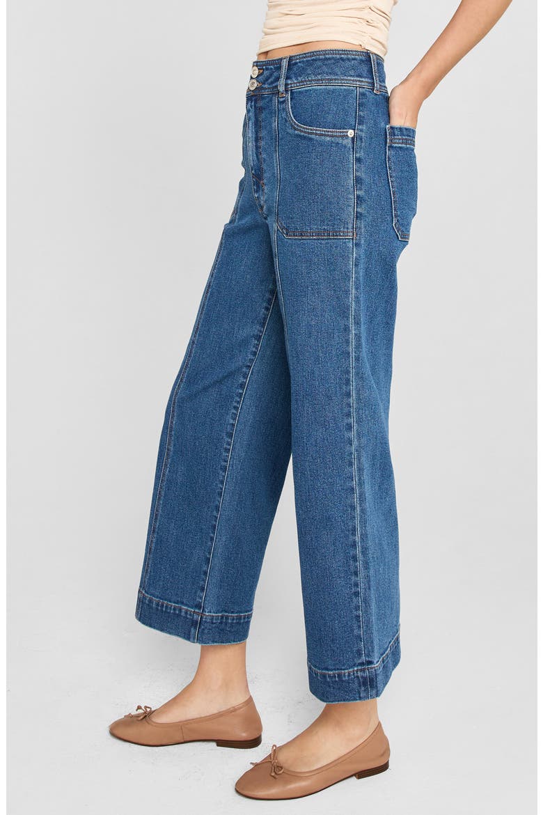 Gemma Cruise High Waist Crop Wide Leg Jeans, Alternate, color, BLUE