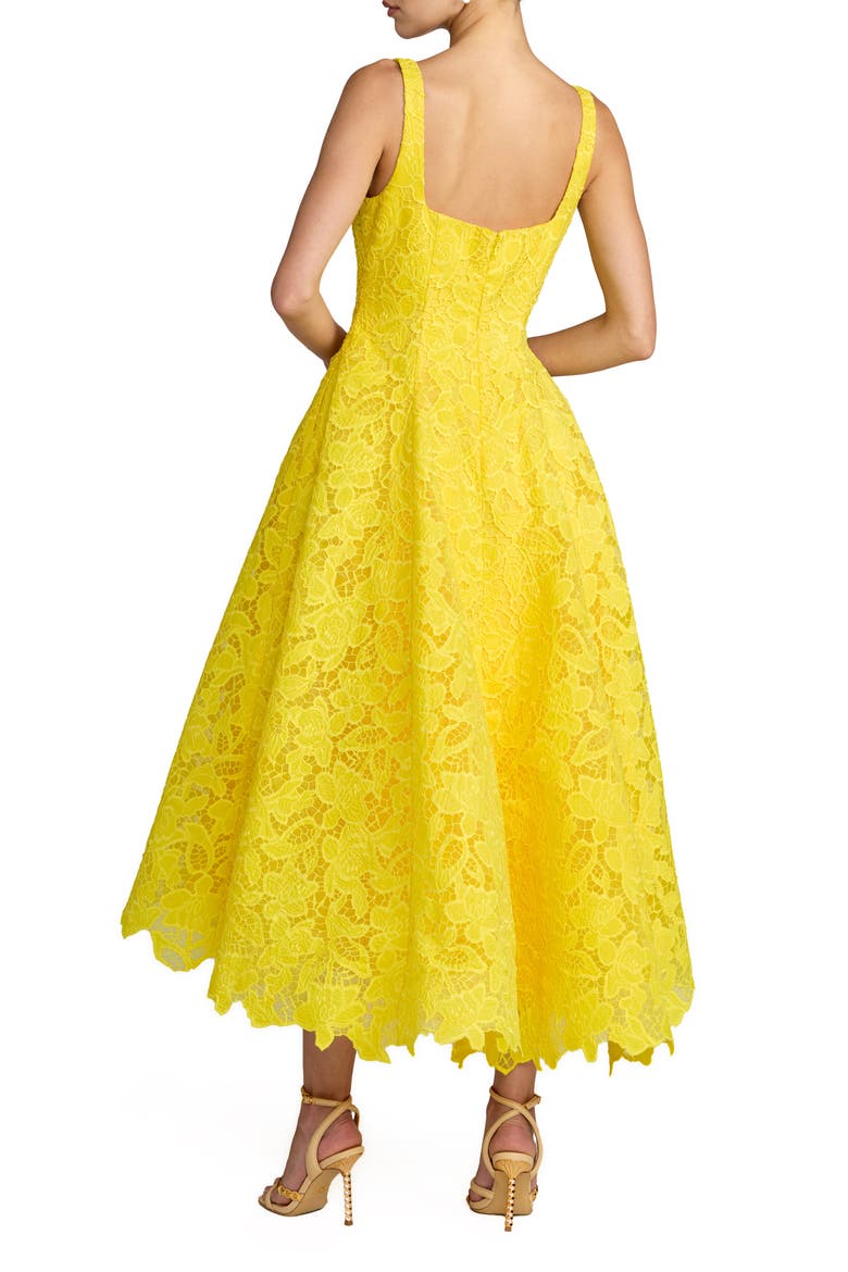 Sleeveless Lace Scoop Neck Midi Dress with Pockets, Alternate, color, Buttercup