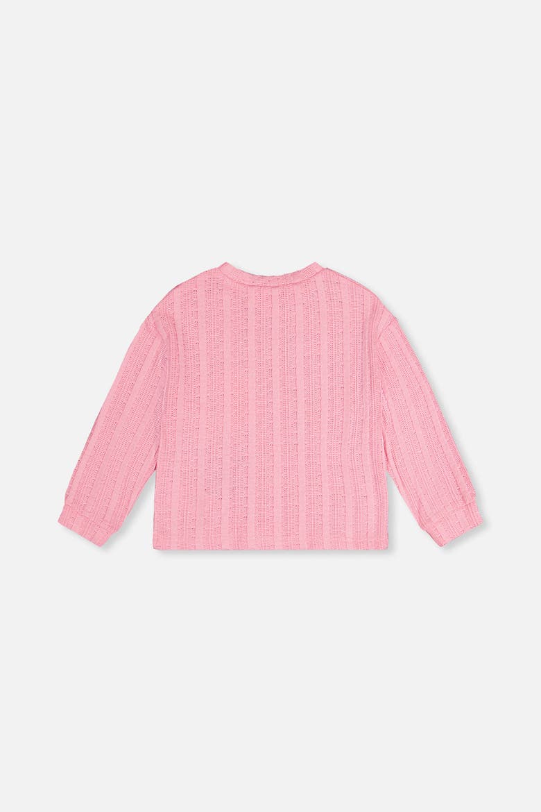 Sweet Embroidered Fruit Shoulder Button Knit Top, Alternate, color, Pink