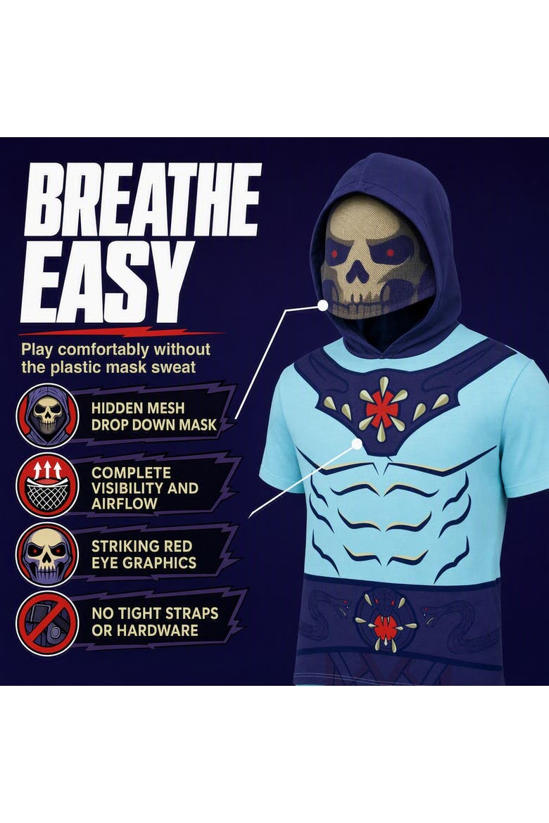 Hooded T-Shirt, Alternate, color, Purple Skeletor