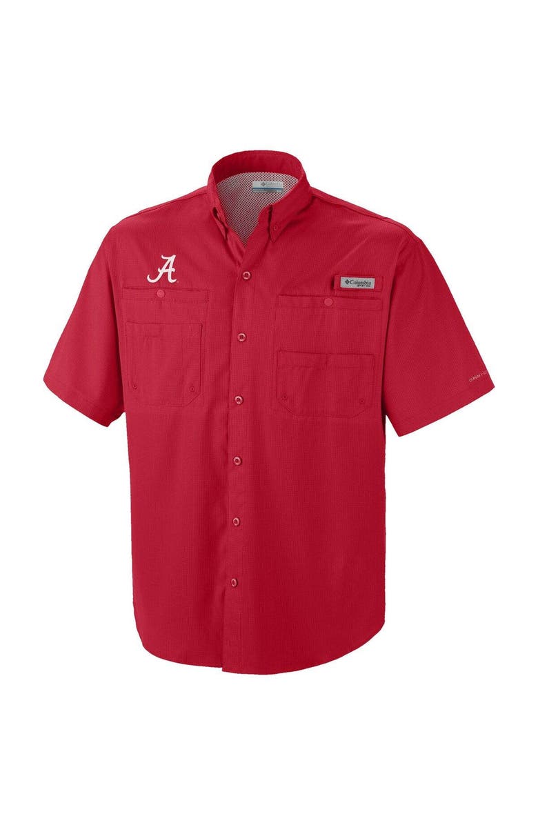 Columbia Men's Columbia Crimson Alabama Crimson Tide Big & Tall Collegiate Tamiami Button-Down Shirt, Alternate, color, Crimson