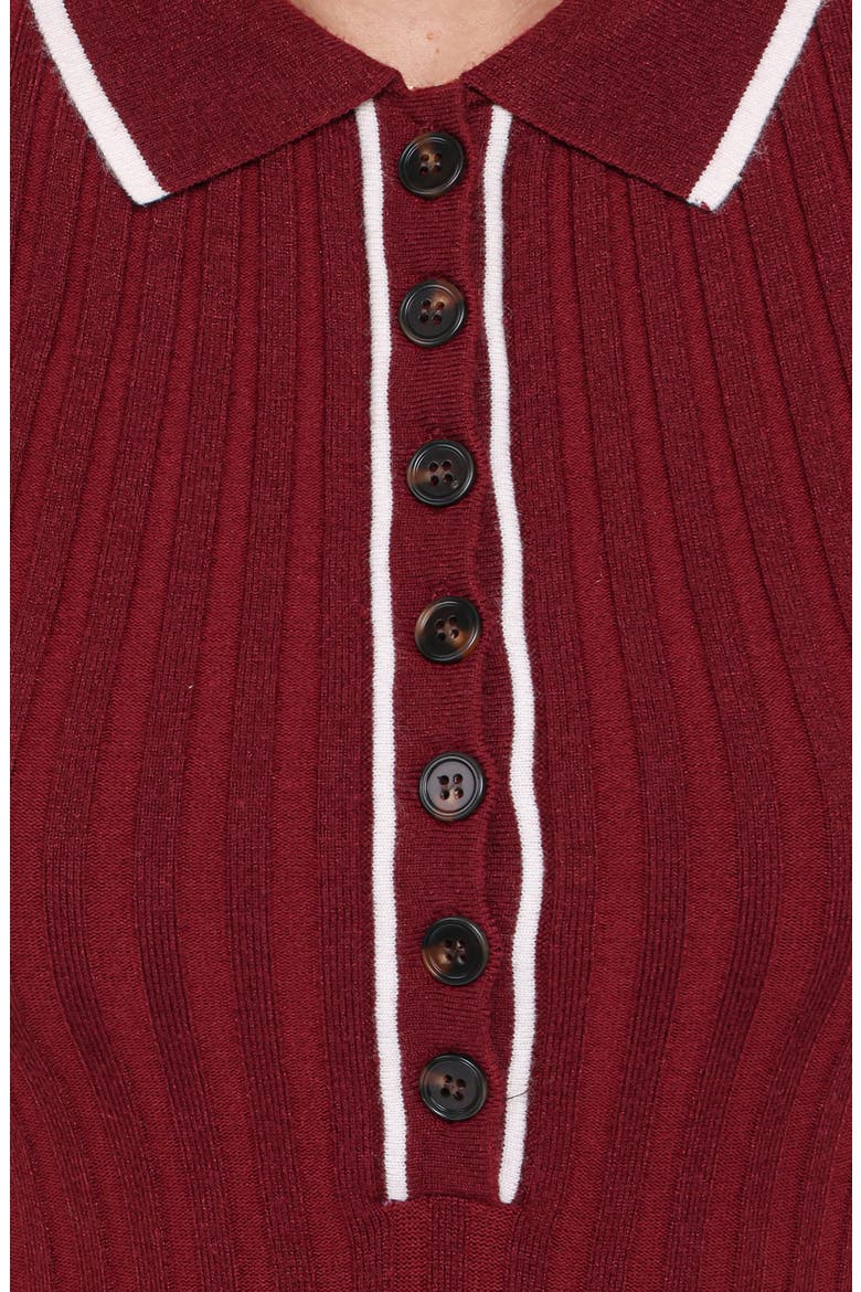 Conner Short Sleeve Sweater Dress, Alternate, color, BURGUNDY