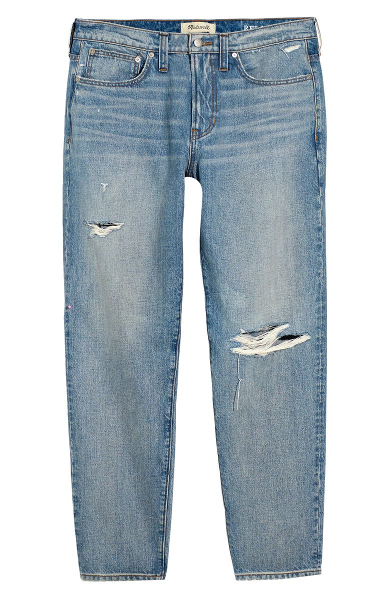 Madewell Men's Relaxed Ripped Taper Jeans, Alternate, color,