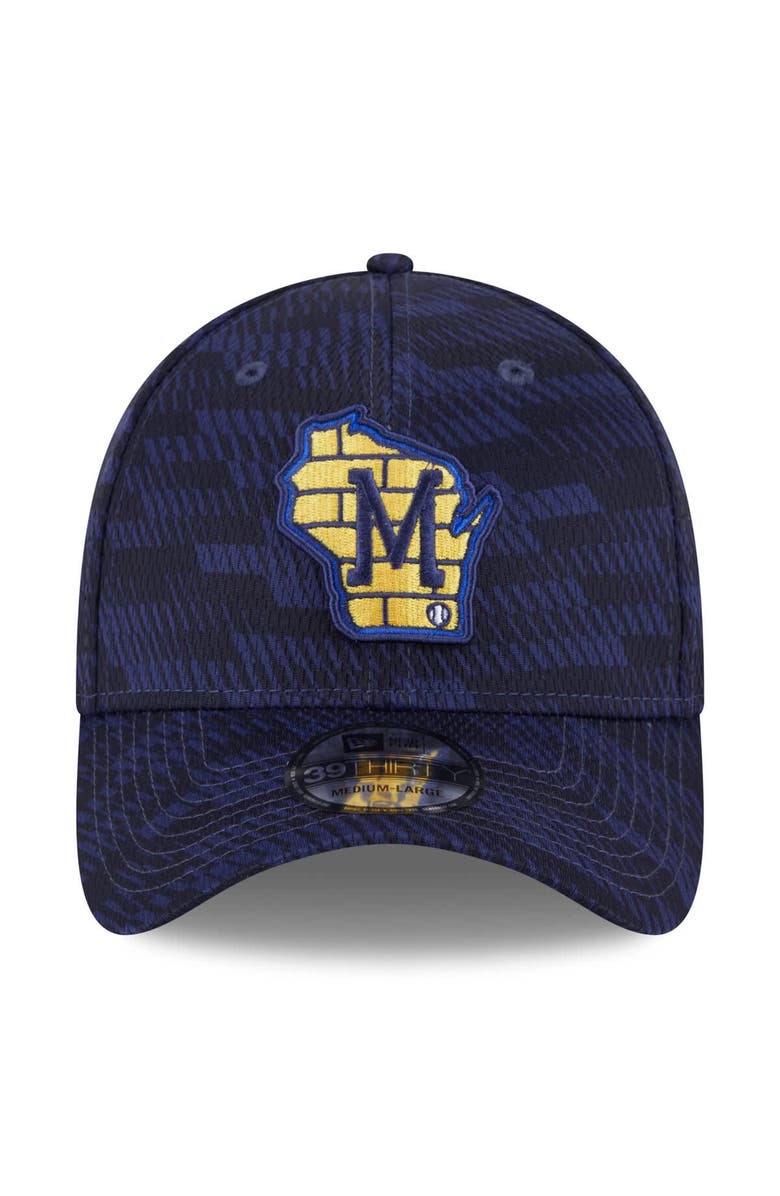 New Era Men's New Era Navy Milwaukee Brewers 2025 MLB Clubhouse 39THIRTY Flex Hat, Alternate, color, 
